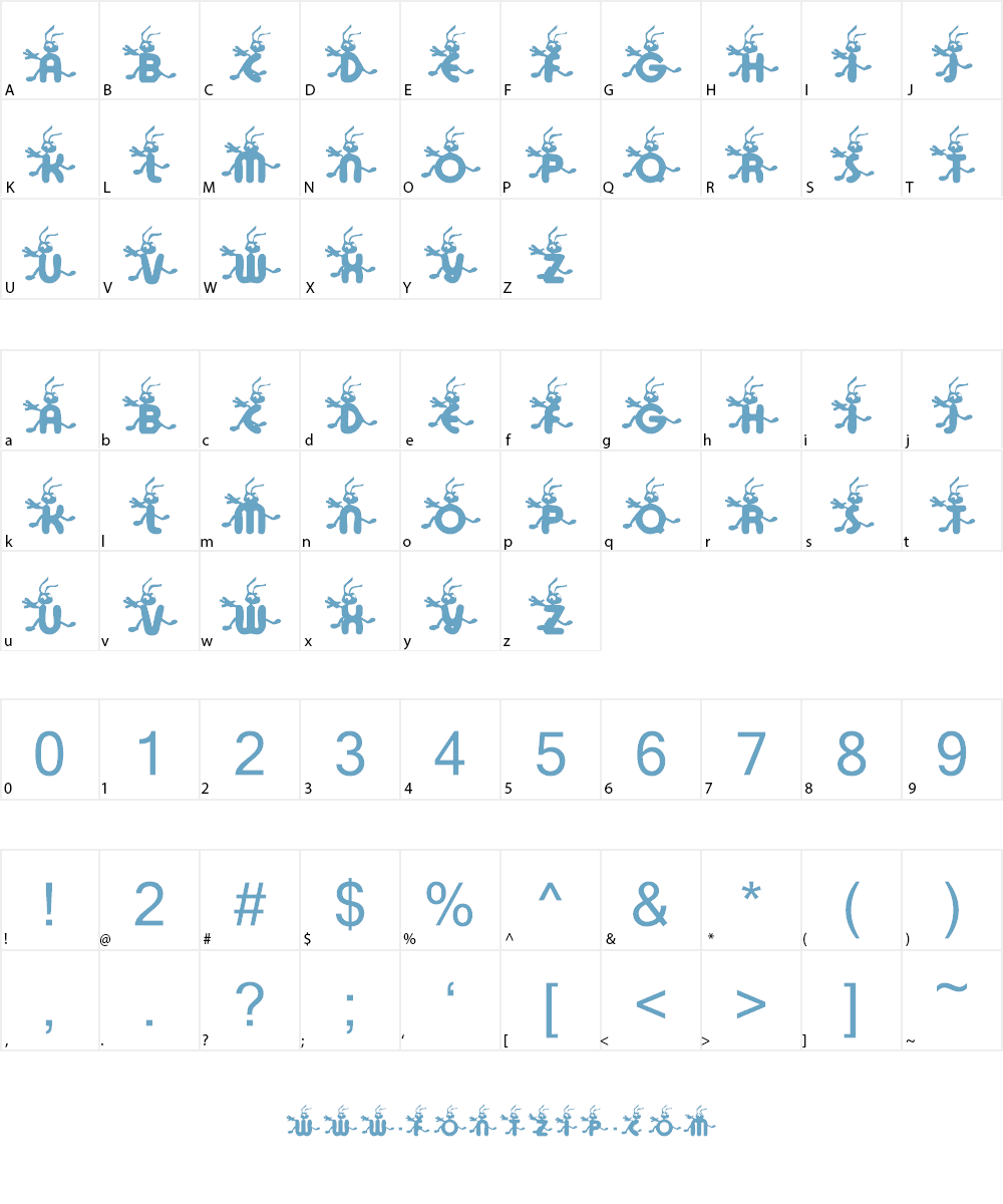 KR Ants Font Character